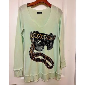 Lauren Moshi Printed knit light sweater (Mint Green)